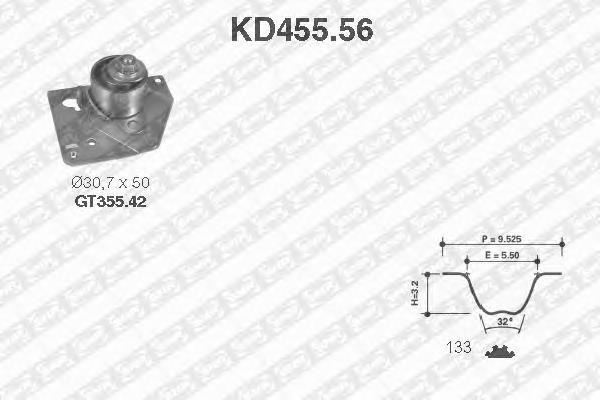 KD45556 SNR Correia do mecanismo de distribuição de gás, kit