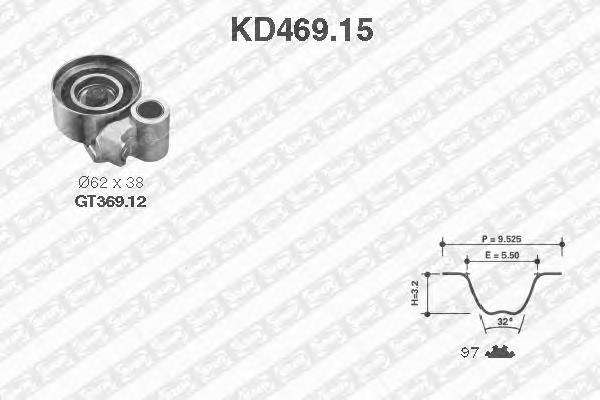 KD46915 SNR Correia do mecanismo de distribuição de gás, kit