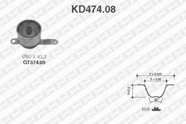 KD47408 SNR Correia do mecanismo de distribuição de gás, kit