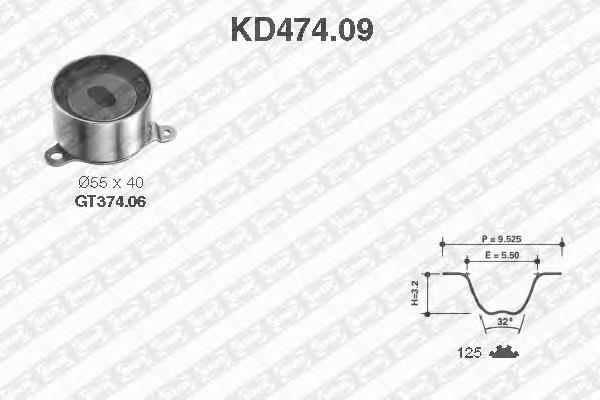 KD47409 SNR Correia do mecanismo de distribuição de gás, kit