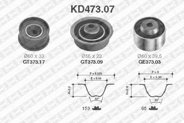 KD47307 SNR Correia do mecanismo de distribuição de gás, kit