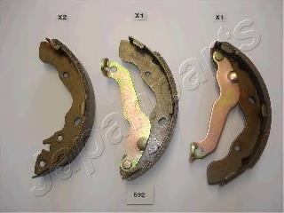 GF592AF Japan Parts Sapatas do freio traseiras de tambor