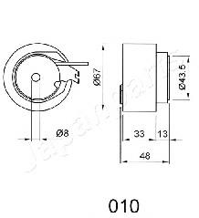 Rolo de reguladora de tensão da correia do mecanismo de distribuição de gás BE010 Japan Parts