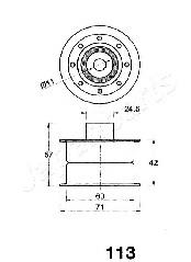 Rolo parasita da correia do mecanismo de distribuição de gás 60TB0315B01 Nissan/Infiniti