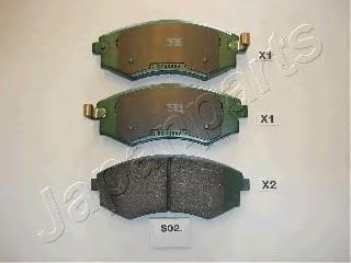 PAS02AF Japan Parts Sapatas do freio dianteiras de disco