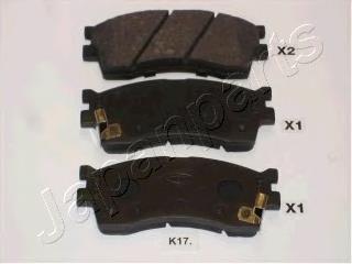 PAK17AF Japan Parts Sapatas do freio dianteiras de disco