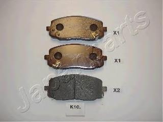 PAK10AF Japan Parts Sapatas do freio dianteiras de disco