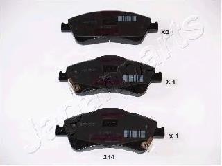 PA244AF Japan Parts Sapatas do freio dianteiras de disco