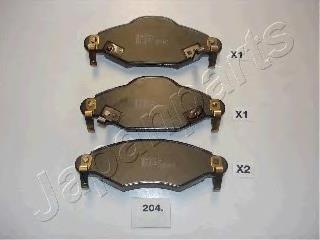PA204AF Japan Parts Sapatas do freio dianteiras de disco