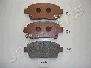 PA203AF Japan Parts Sapatas do freio dianteiras de disco