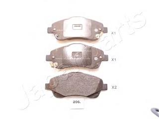 PA206AF Japan Parts Sapatas do freio dianteiras de disco