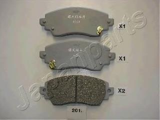 PA201AF Japan Parts Sapatas do freio dianteiras de disco