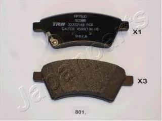 PA801AF Japan Parts Sapatas do freio dianteiras de disco