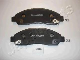 PA908AF Japan Parts Sapatas do freio dianteiras de disco