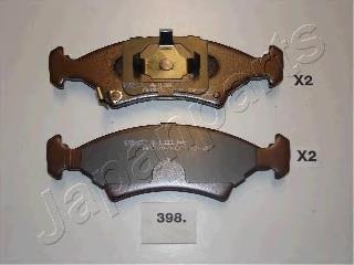 Sapatas do freio dianteiras de disco PA398AF Japan Parts