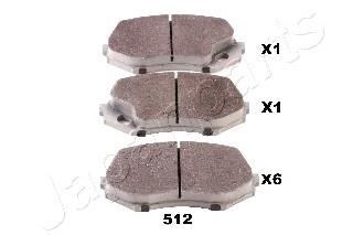 PA512AF Japan Parts Sapatas do freio dianteiras de disco