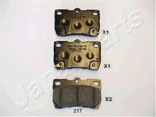 PP217AF Japan Parts Sapatas do freio traseiras de disco