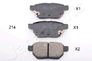 PP214AF Japan Parts Sapatas do freio traseiras de disco