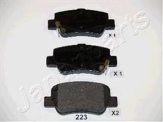 PP223AF Japan Parts Sapatas do freio traseiras de disco