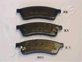 PPW03AF Japan Parts Sapatas do freio traseiras de disco