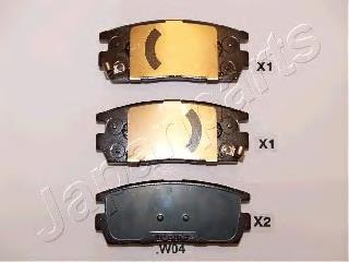 PPW04AF Japan Parts Sapatas do freio traseiras de disco