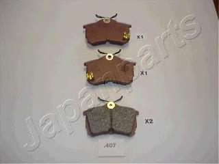PP407AF Japan Parts Sapatas do freio traseiras de disco