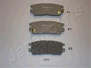 PP599AF Japan Parts Sapatas do freio traseiras de disco