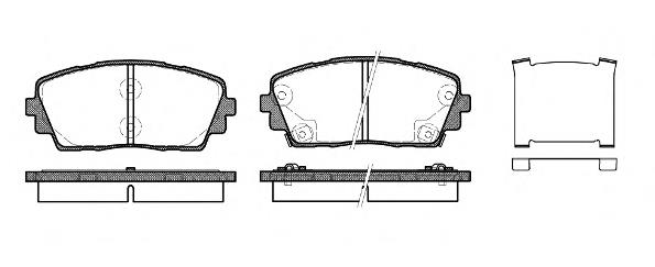 581011YA00 Hyundai/Kia Sapatas do freio dianteiras de disco