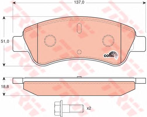 Sapatas do freio dianteiras de disco TRW GDB1463 preço, a partir de 22,11 USD