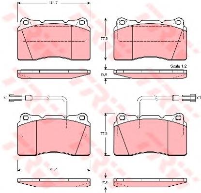 Sapatas do freio dianteiras de disco 77364516 Fiat/Alfa/Lancia