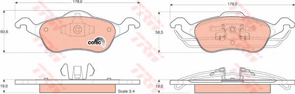Sapatas do freio dianteiras de disco Open Parts BPA069100
