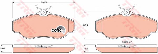 Sapatas do freio dianteiras de disco SFP100480 Land Rover