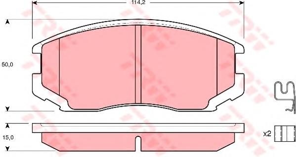 Sapatas do freio dianteiras de disco Mitsubishi MB950555 preço, a partir de 14,86 USD