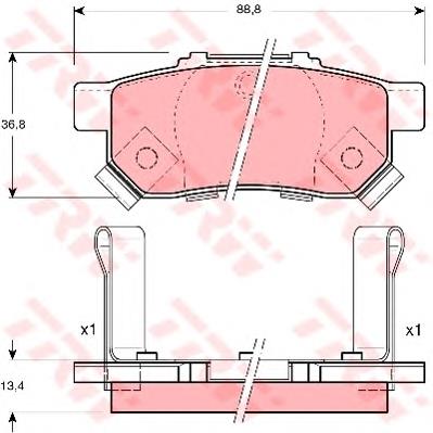 Sapatas do freio traseiras de disco Honda 43022TF0G01