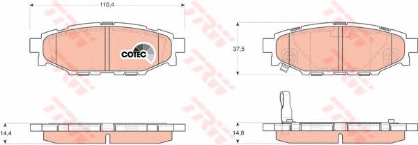 Sapatas do freio traseiras de disco TRW GDB3373 preço, a partir de 28,64 USD