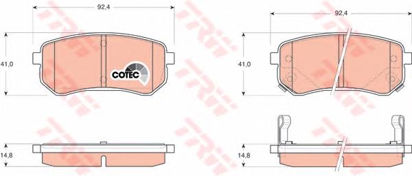 Sapatas do freio traseiras de disco FD7251A Necto