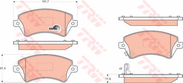 0446502100 Toyota Sapatas do freio dianteiras de disco