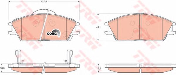 Sapatas do freio dianteiras de disco Hyundai/Kia 5810125A20