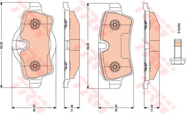 Sapatas do freio traseiras de disco P06103 Brembo