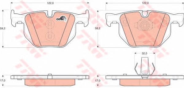 Compre 34212413041 BMW Sapatas do freio traseiras de disco