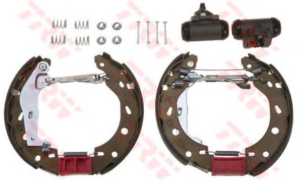 Compre K50005 Brembo Sapatas do freio traseiras de tambor, montadas com cilindros, kit