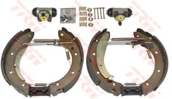 GSK1223 TRW Sapatas do freio traseiras de tambor, montadas com cilindros, kit