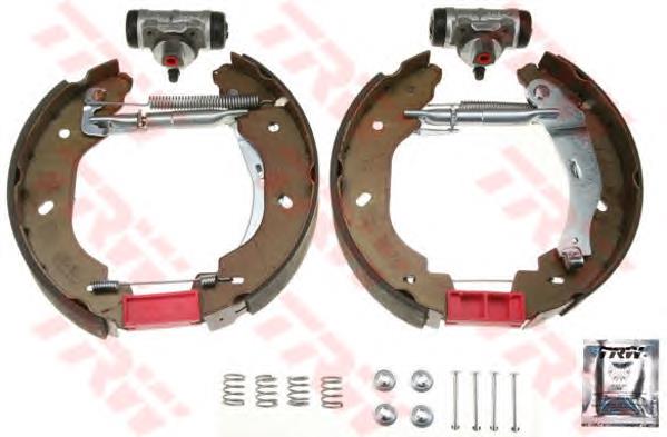 GSK1699 TRW Sapatas do freio traseiras de tambor, montadas com cilindros, kit