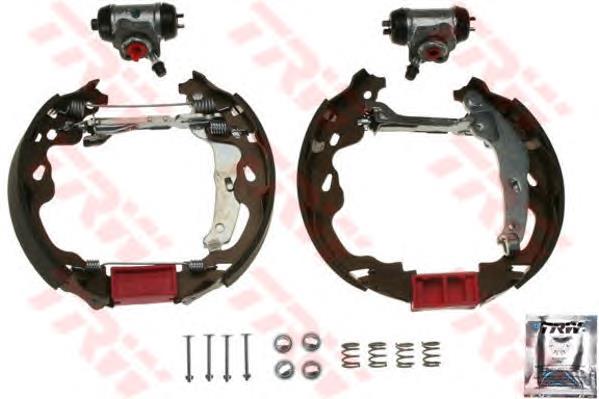 GSK1911 TRW Sapatas do freio traseiras de tambor, montadas com cilindros, kit