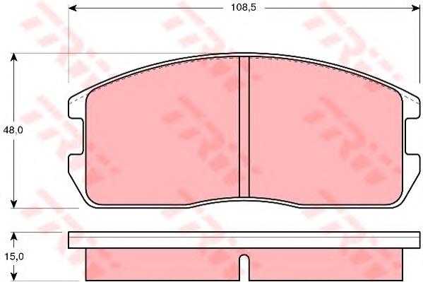 Sapatas do freio dianteiras de disco Mitsubishi Lancer 3 C1A,C6A