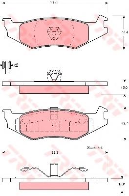 K05080896AB Fiat/Alfa/Lancia Sapatas do freio traseiras de disco