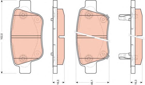0446658010 Toyota Sapatas do freio traseiras de disco