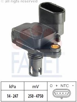 Sensor de pressão no coletor de admissão, MAP 6PP009400581 HELLA