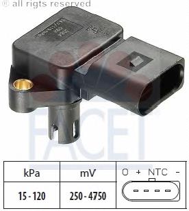Sensor de pressão no coletor de admissão, MAP Metzger 0906310