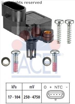46451792 Fiat/Alfa/Lancia Sensor de pressão no coletor de admissão, MAP